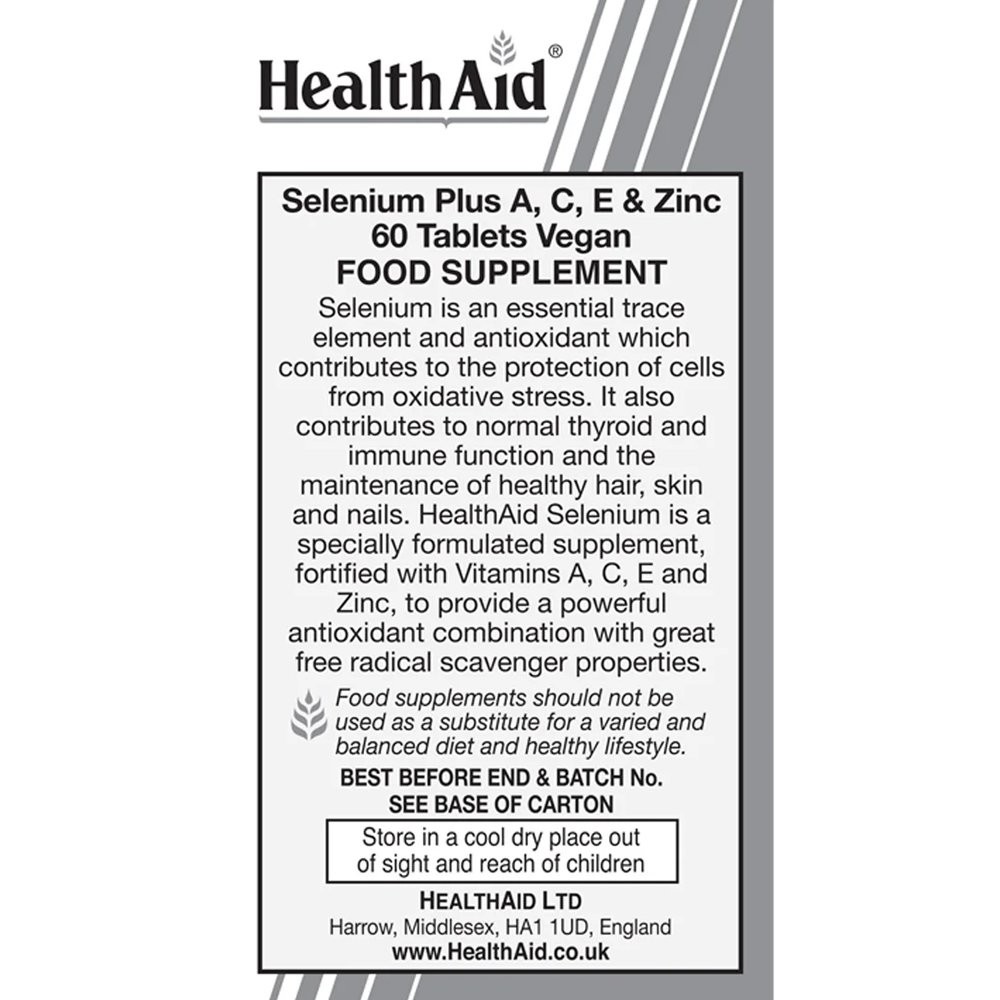 HEALTH AID - Selenium Plus 200μg A,C,E,Zn - 60tabs