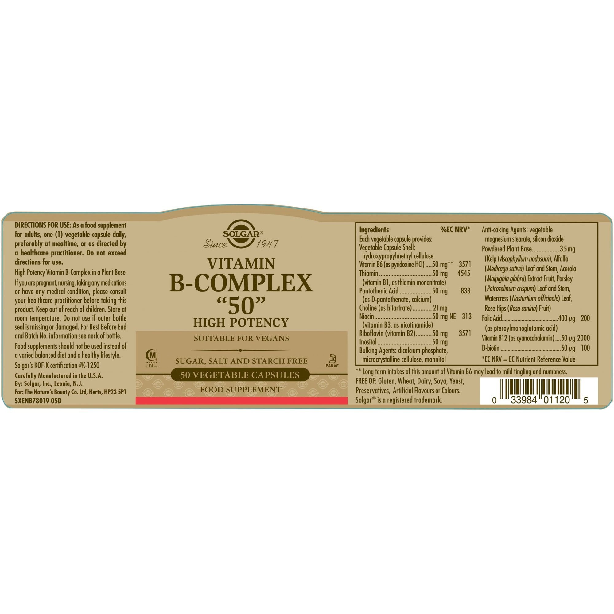 SOLGAR - Vitamin B-Complex 50 - 50caps