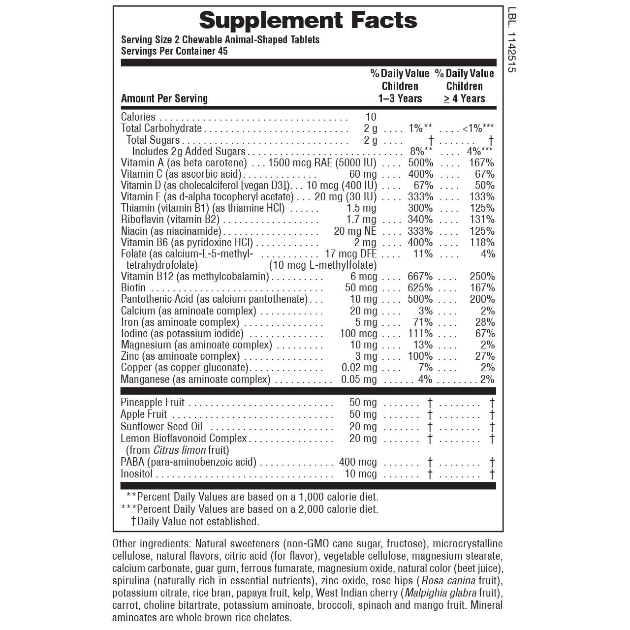 NATURES PLUS - SOURCE OF LIFE ANIMAL PARADE Multi Vitamin & Mineral (Cherry) - 90chew.tabs