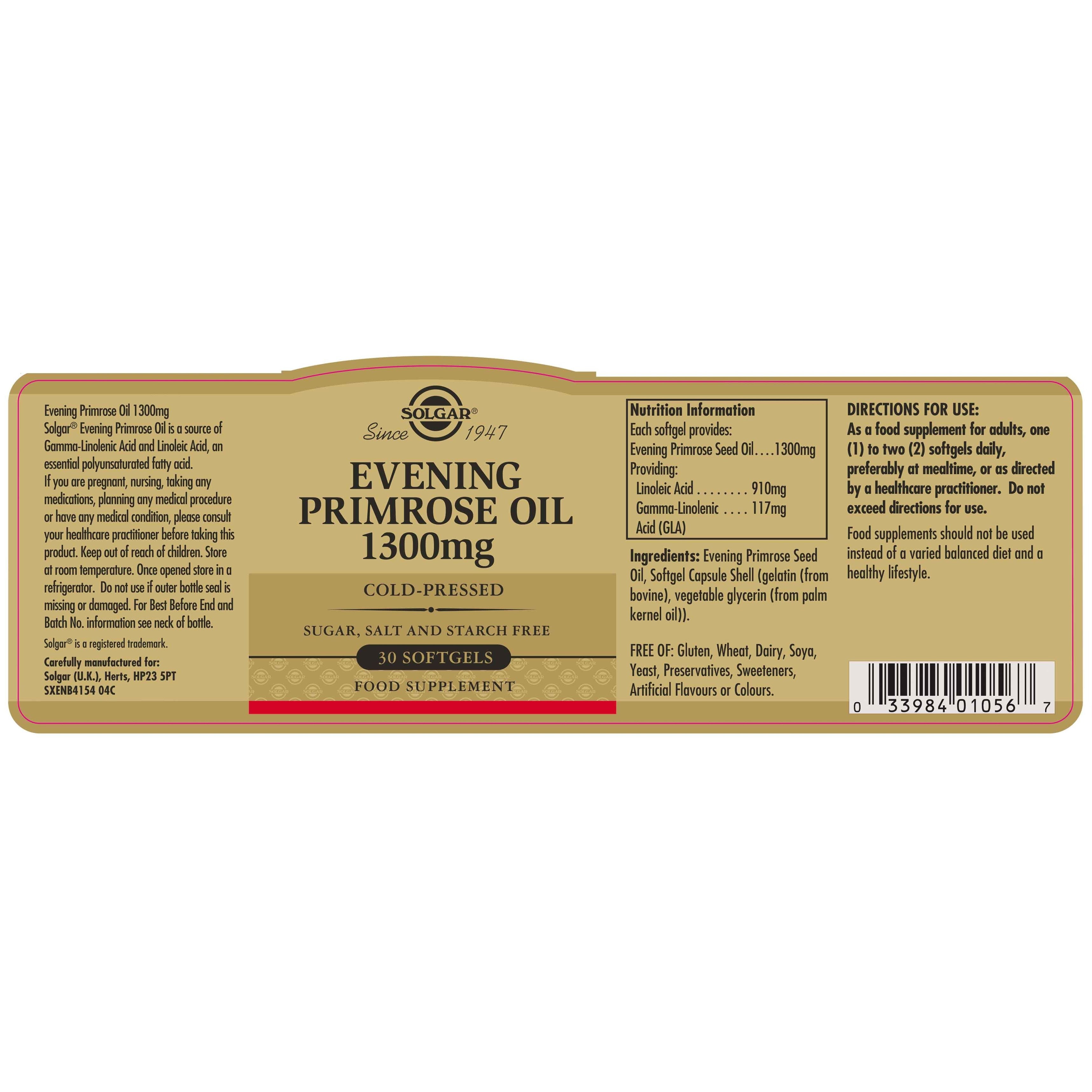 SOLGAR - Evening Primrose Oil 1300mg - 30softgels