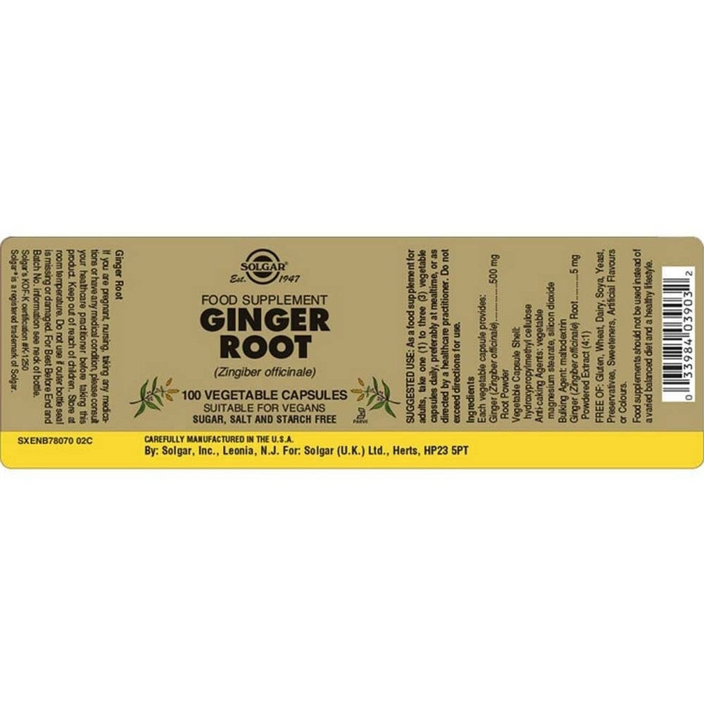 SOLGAR - Ginger Root - 100caps