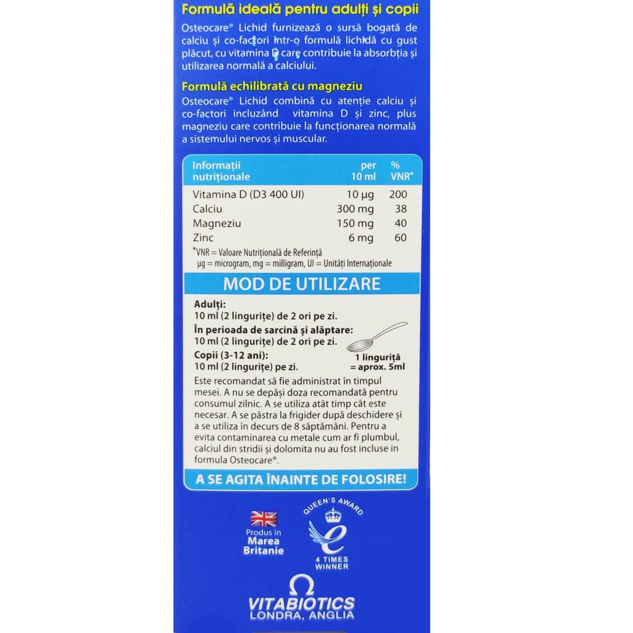 VITABIOTICS - OSTEOCARE Liquid Original - 200ml