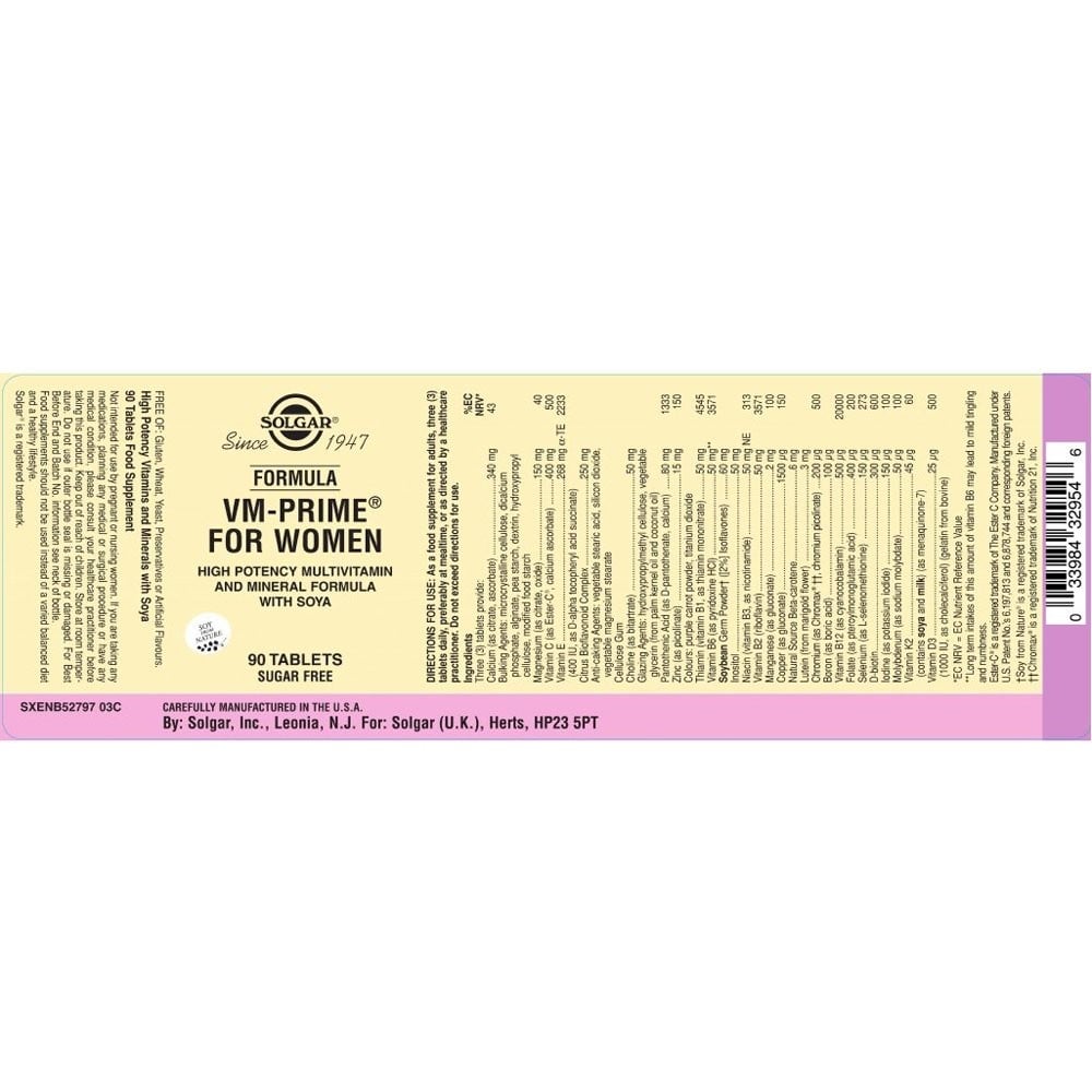 SOLGAR - Formula VM-Prime for Women - 90tabs