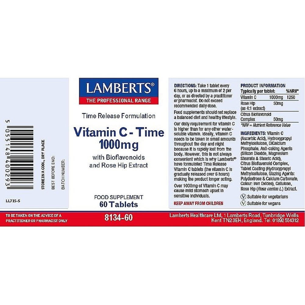 LAMBERTS - Vitamin C Time 1000mg - 60tabs