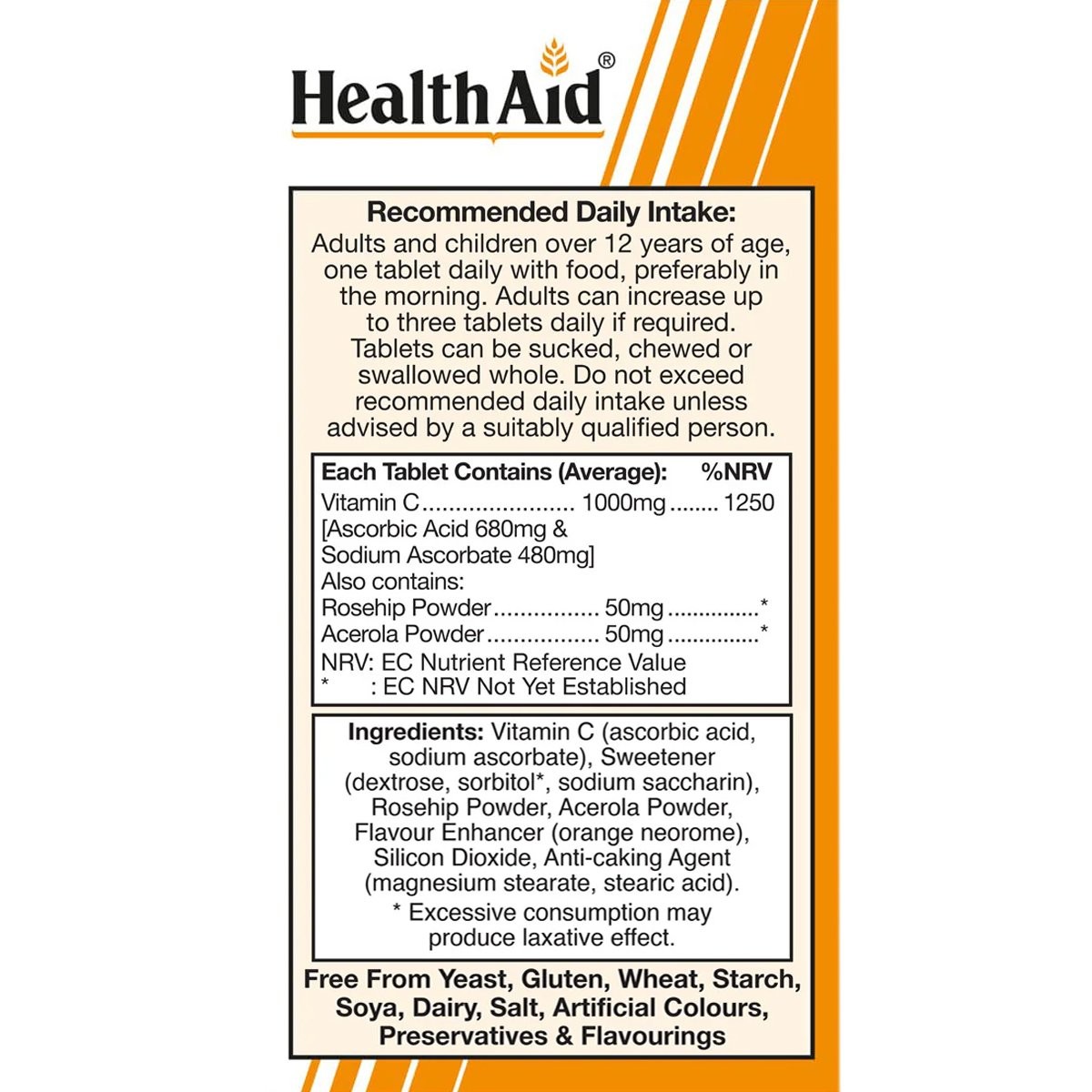 HEALTH AID - Vitamin C 1000mg - 30chew.tabs