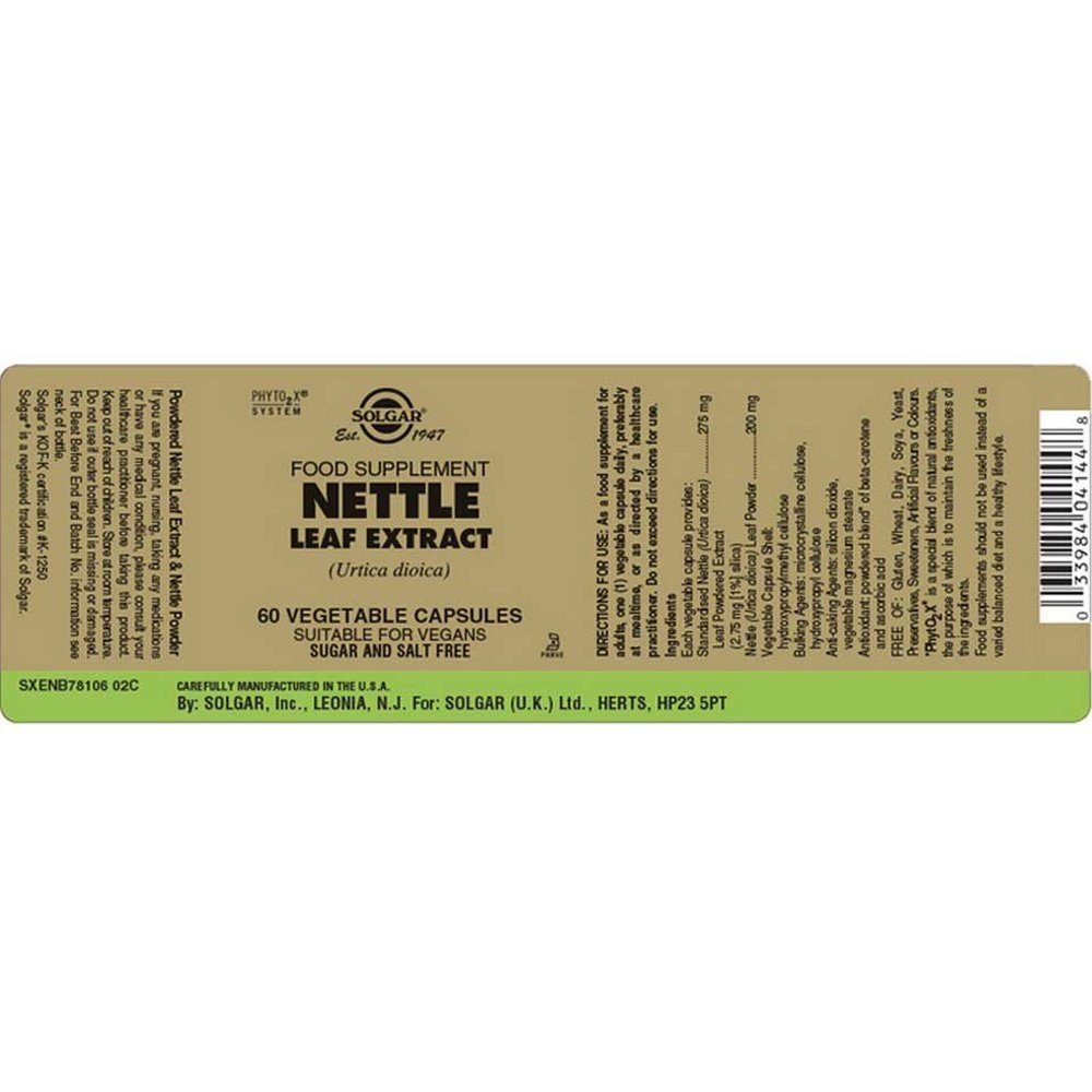 SOLGAR - Nettle Leaf Extract - 60caps