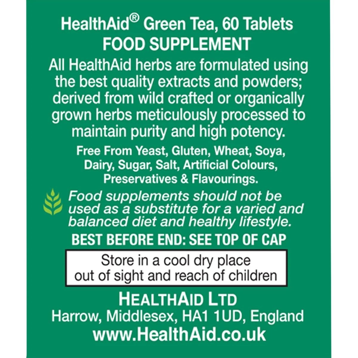 HEALTH AID - Green Tea 1000mg - 60tabs