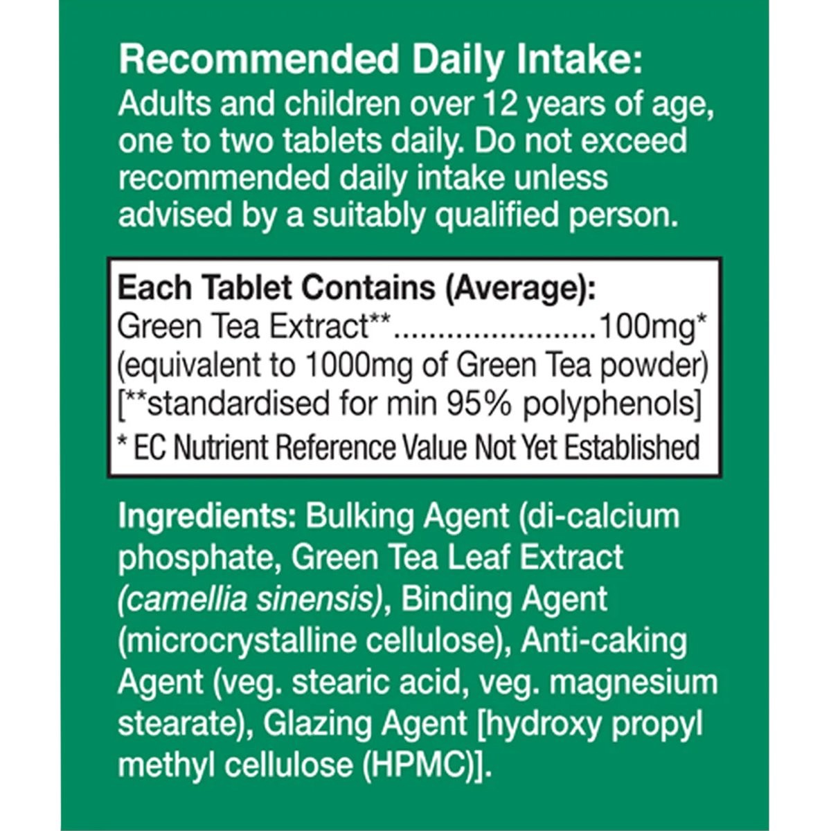 HEALTH AID - Green Tea 1000mg - 60tabs