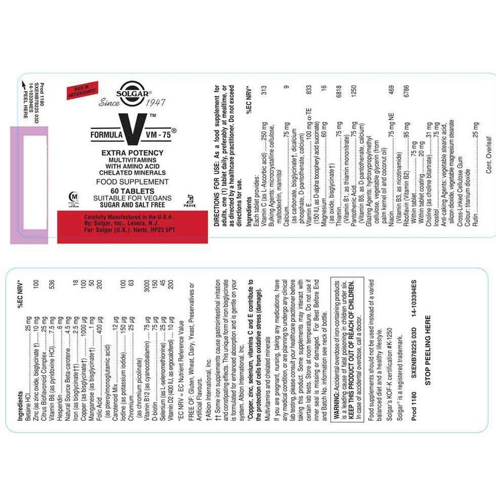 SOLGAR - Formula VM-75 - 60tabs