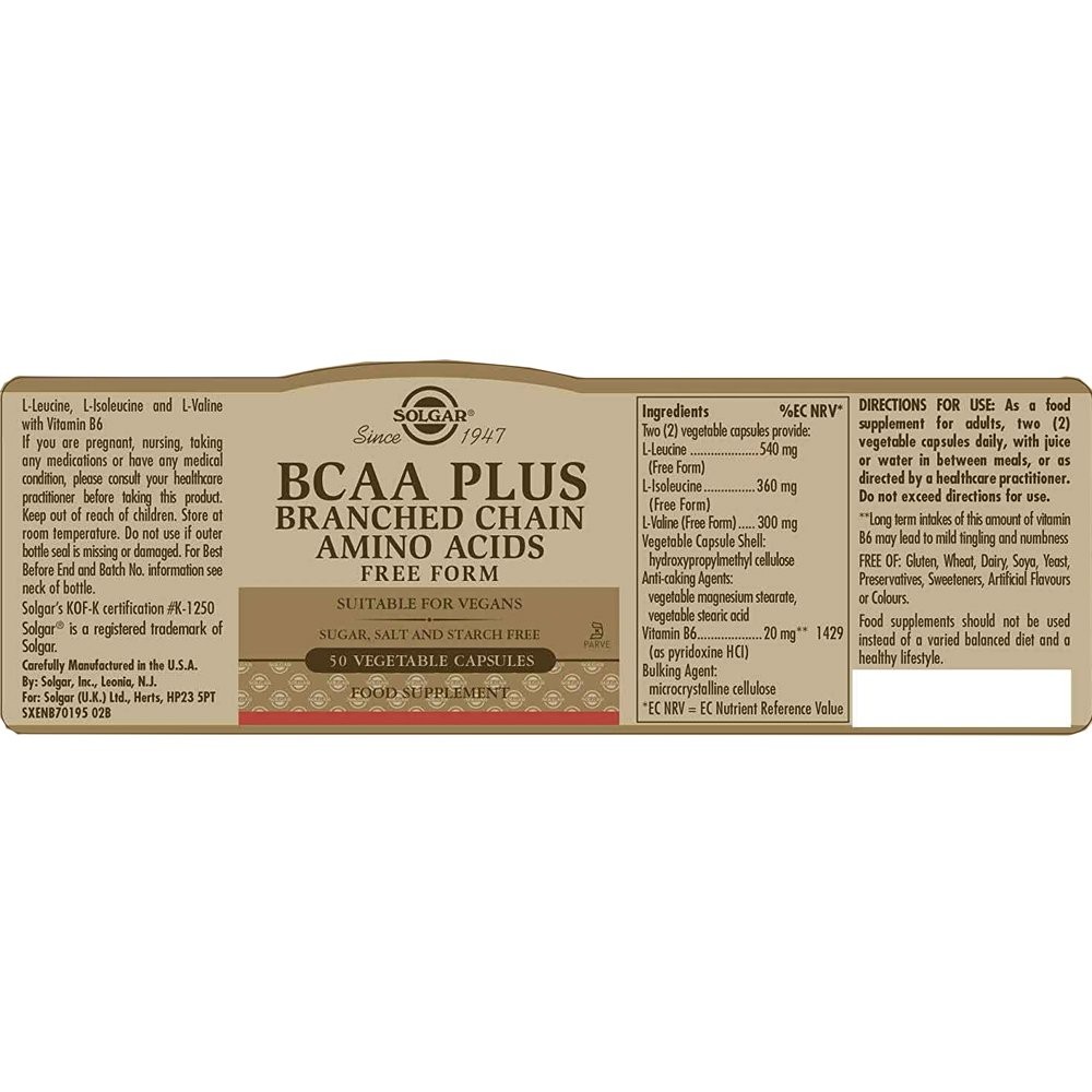 SOLGAR - BCAA Plus - 50caps