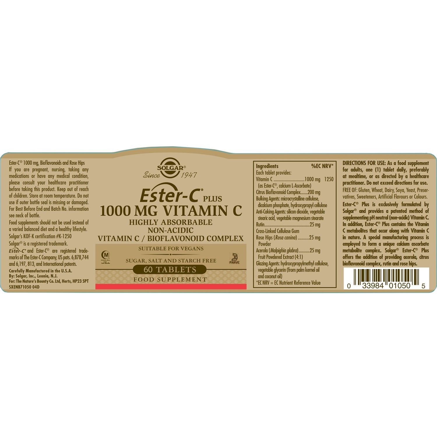 SOLGAR - Ester-C plus Vitamin C 1000mg - 60tabs