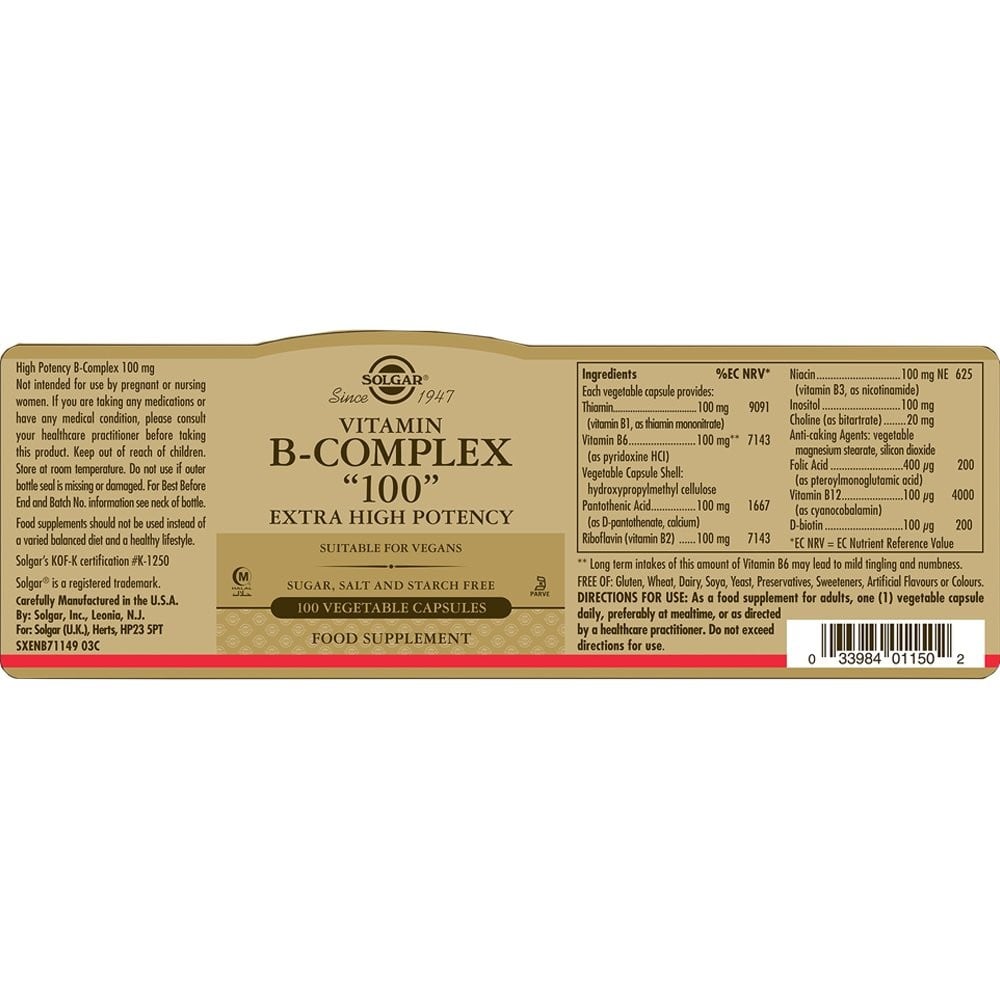 SOLGAR - Vitamin B-Complex 100 - 100caps