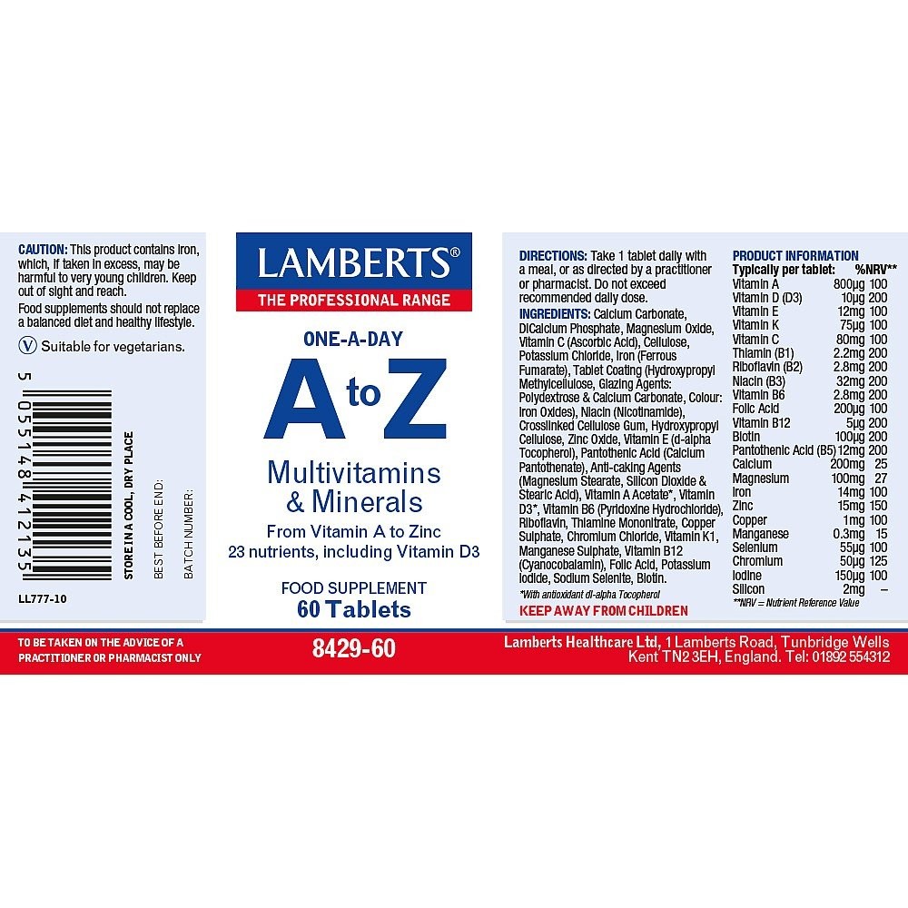 LAMBERTS - A-Z Πολυβιταμίνη & Μέταλλα - 60tabs