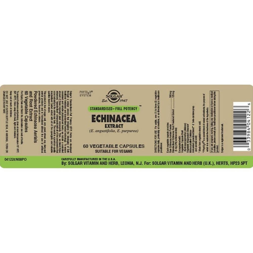 SOLGAR - Echinacea Extract - 60caps