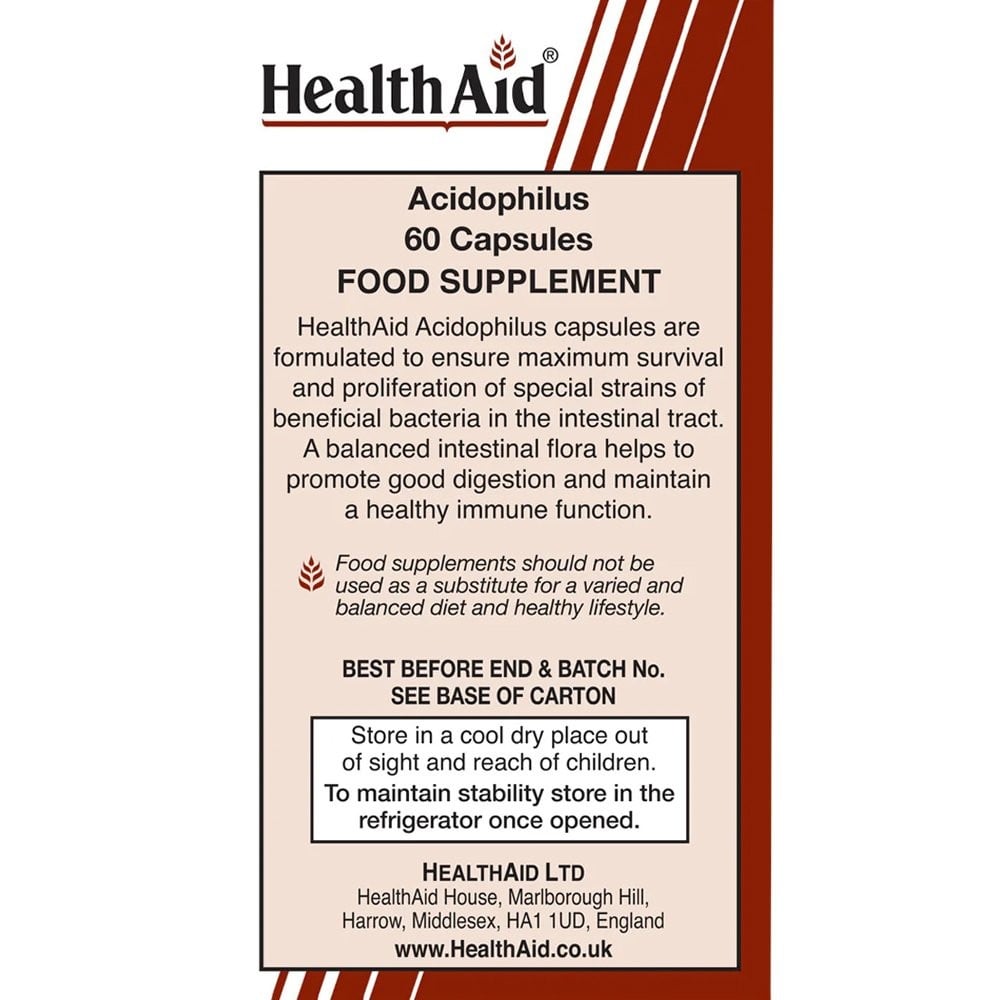 HEALTH AID - Acidophilus - 60caps