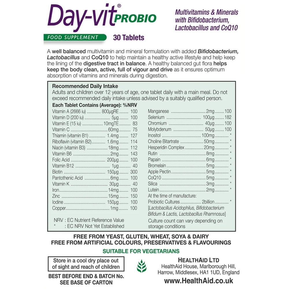 HEALTH AID - Day-Vit Probio - 30tabs