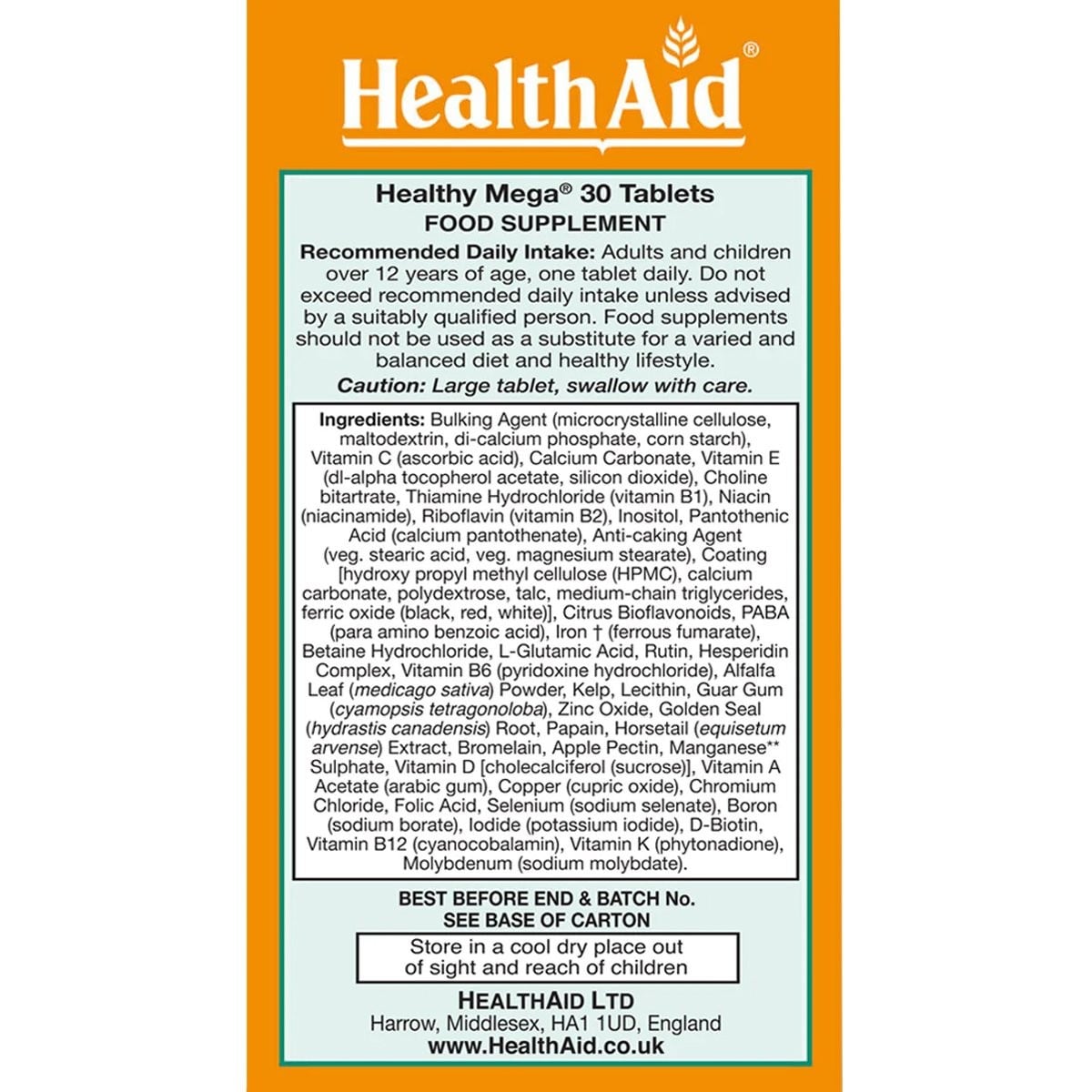 HEALTH AID - Healthy Mega - 30tabs