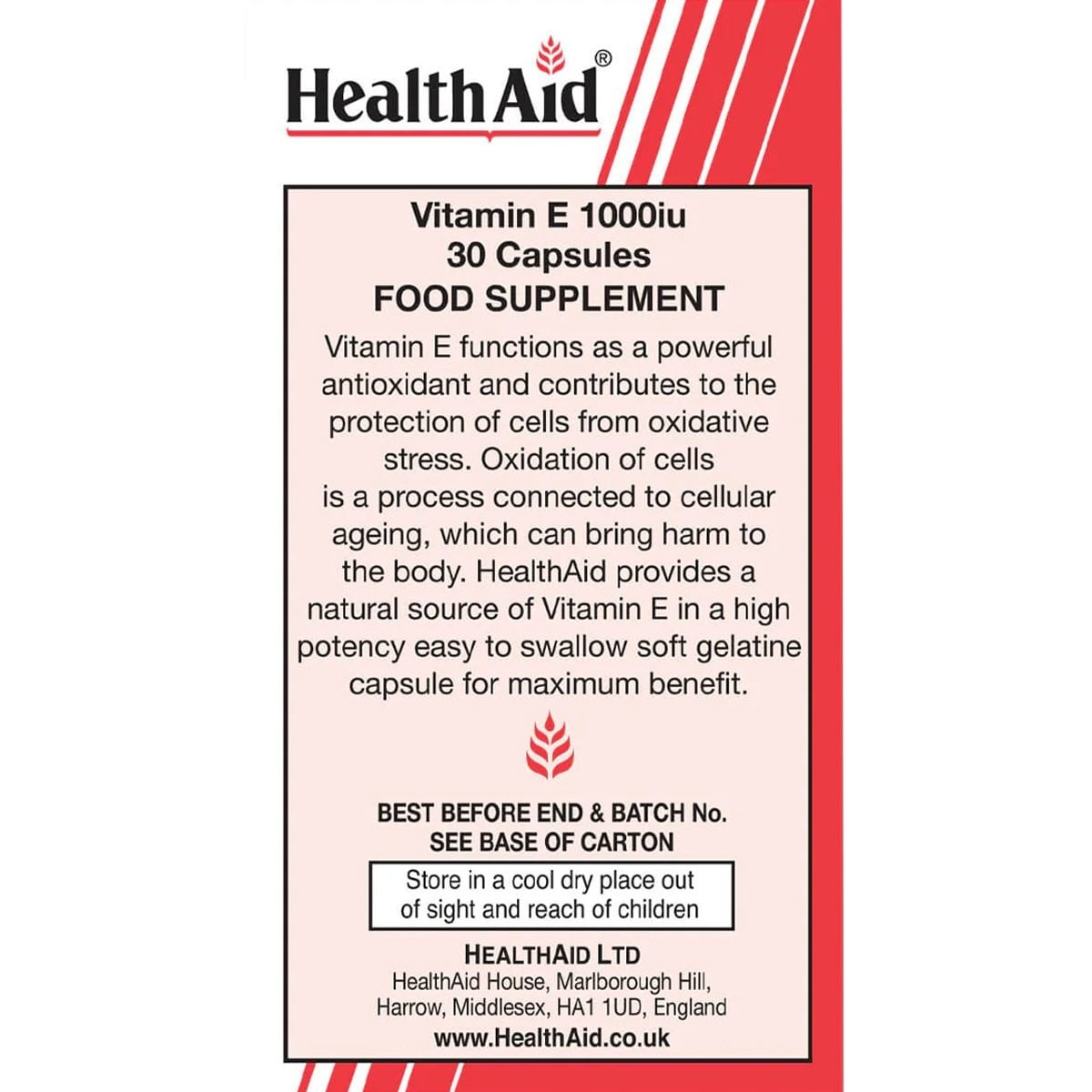 HEALTH AID - Vitamin E 1000iu - 30caps