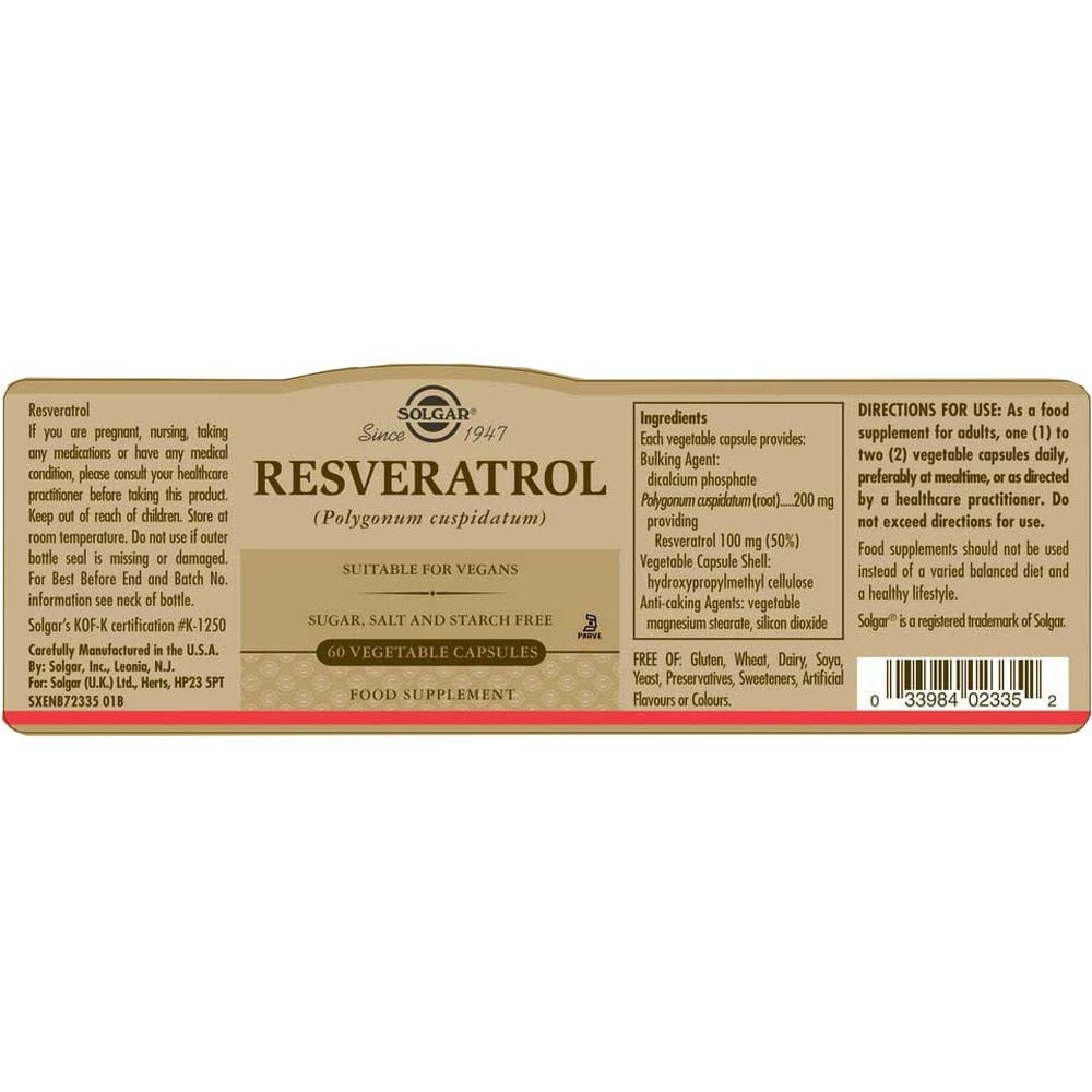 SOLGAR - Resveratrol 100mg - 60caps