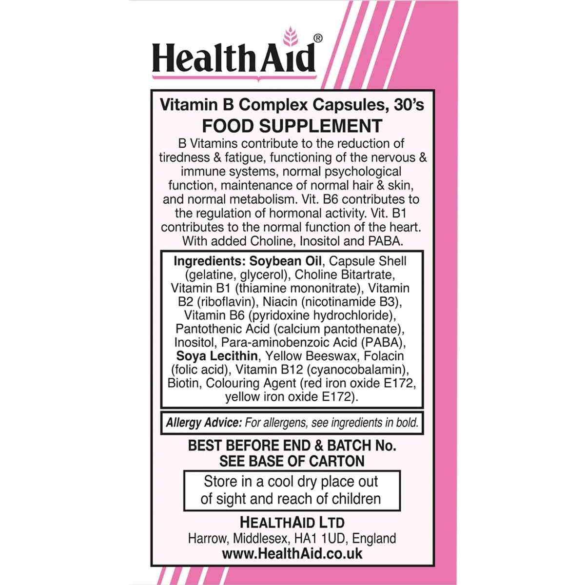 HEALTH AID - Vitamin B Complex Supreme - 30caps