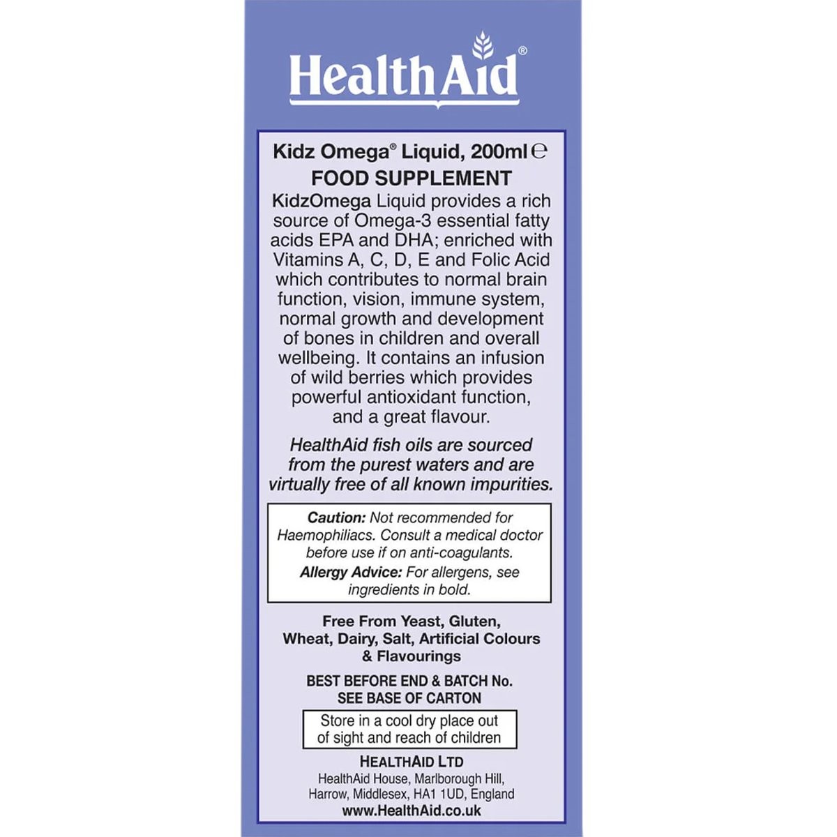 HEALTH AID - KIDZ Omega Liquid - 200ml