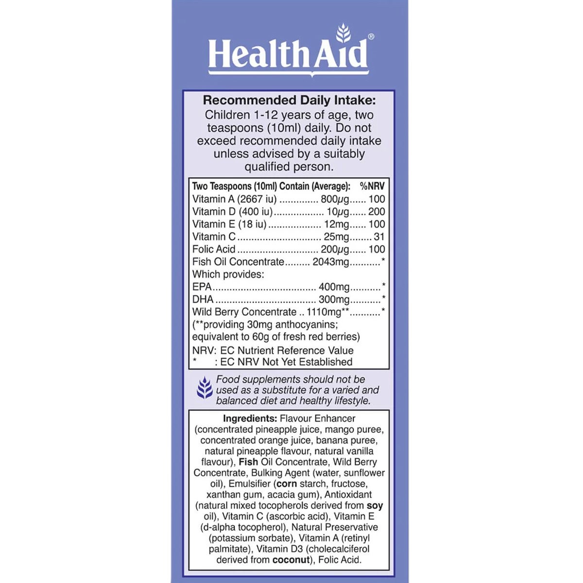 HEALTH AID - KIDZ Omega Liquid - 200ml