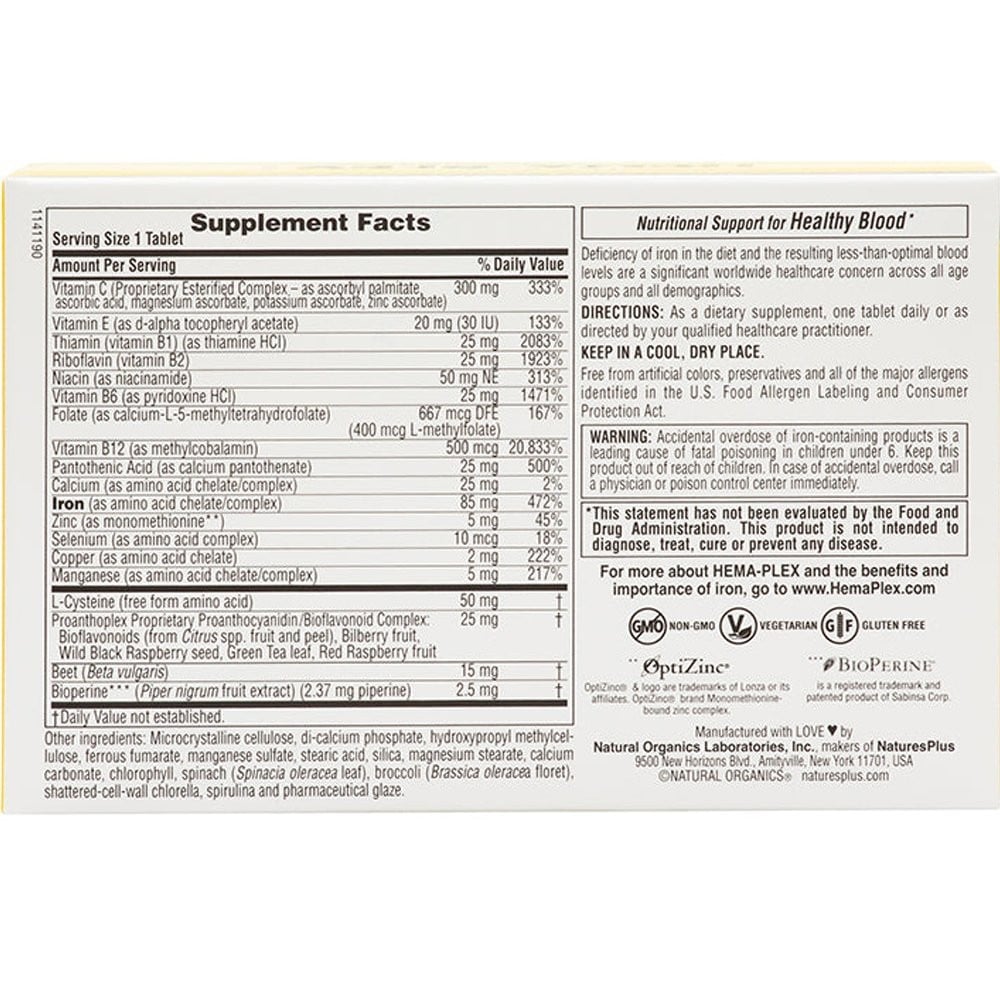 NATURES PLUS - Hema-Plex - 30tabs
