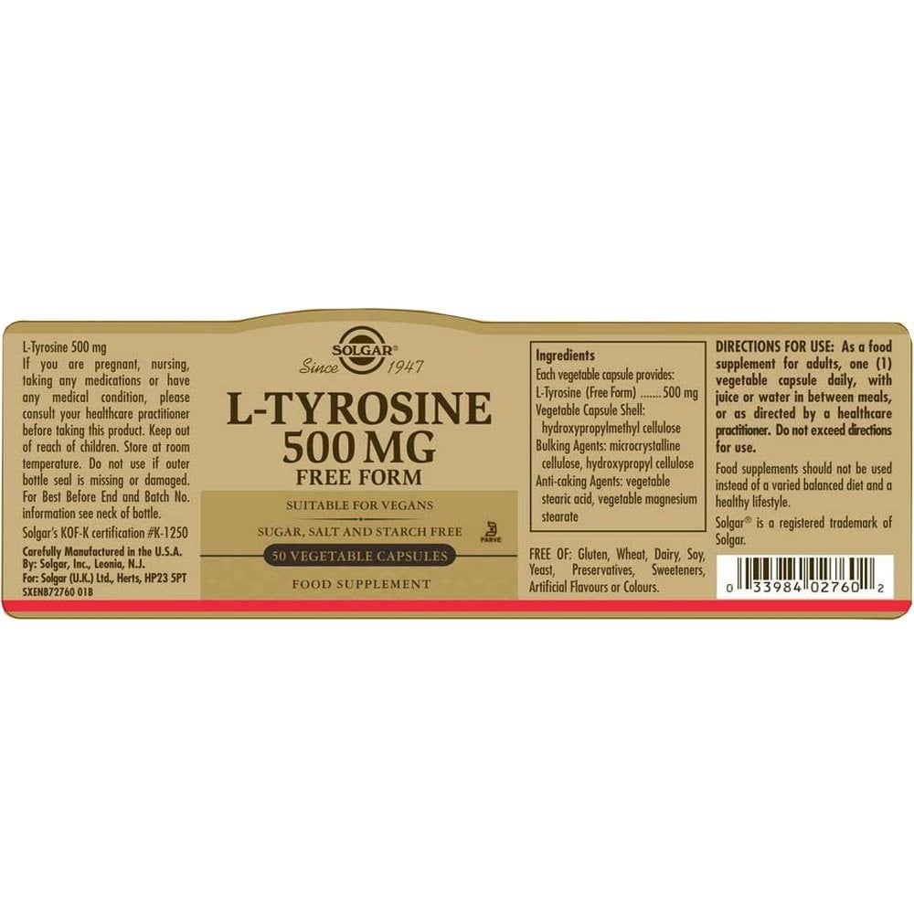 SOLGAR - L-Tyrosine 500mg - 50caps