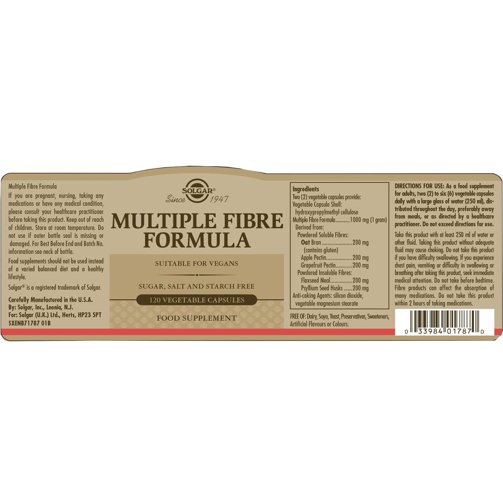 SOLGAR - Multiple Fibre Formula - 120caps