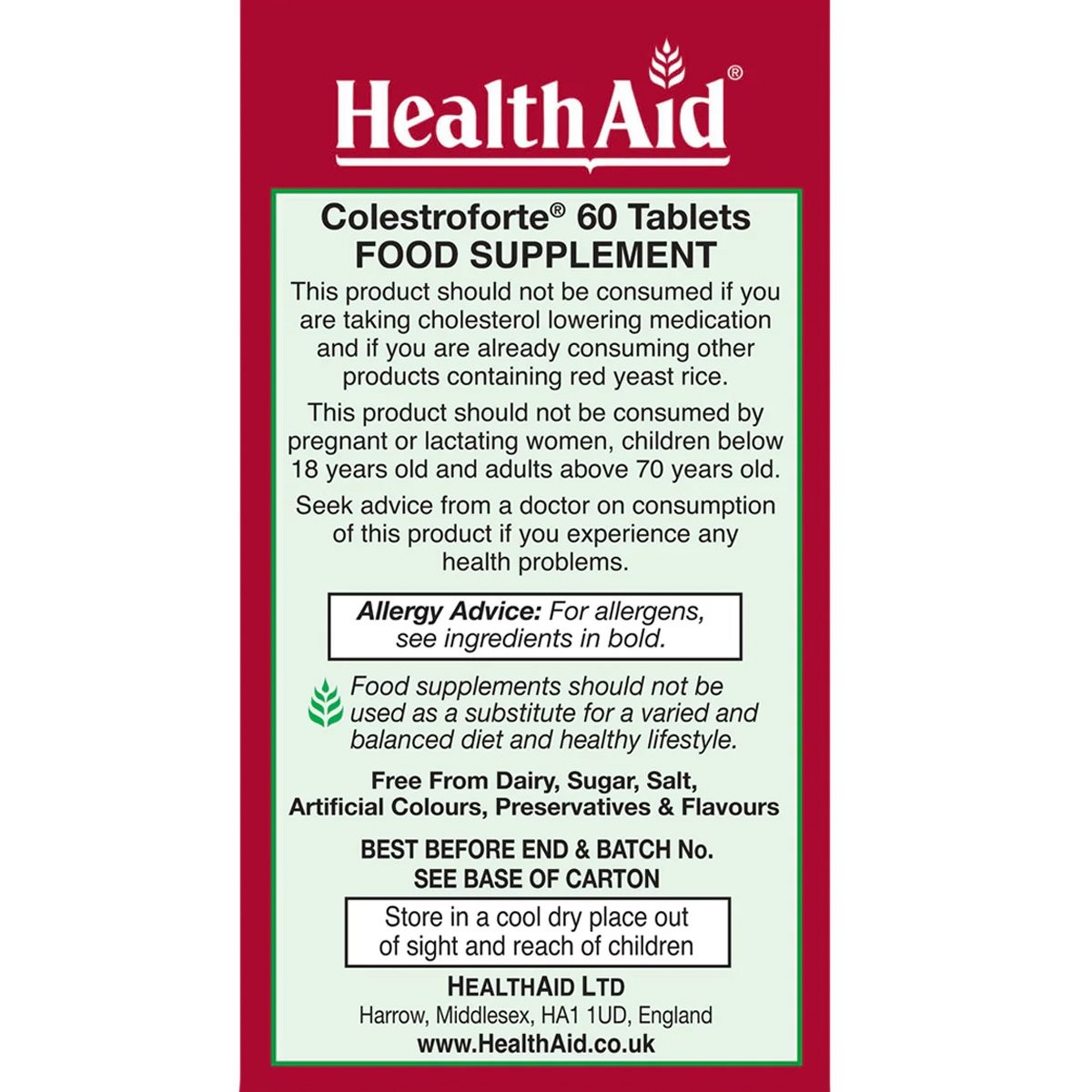 HEALTH AID - Cholestroforte - 60tabs