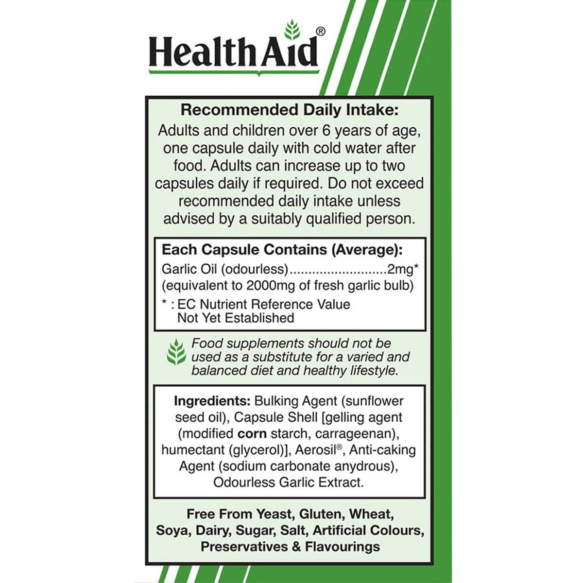 HEALTH AID - Garlic Oil Odourless 2mg - 30caps