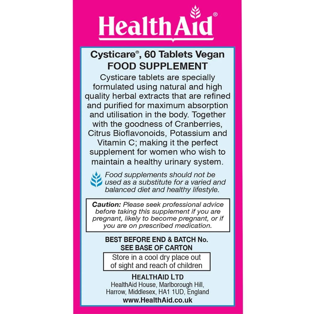 HEALTH AID - Cysticare - 60tabs