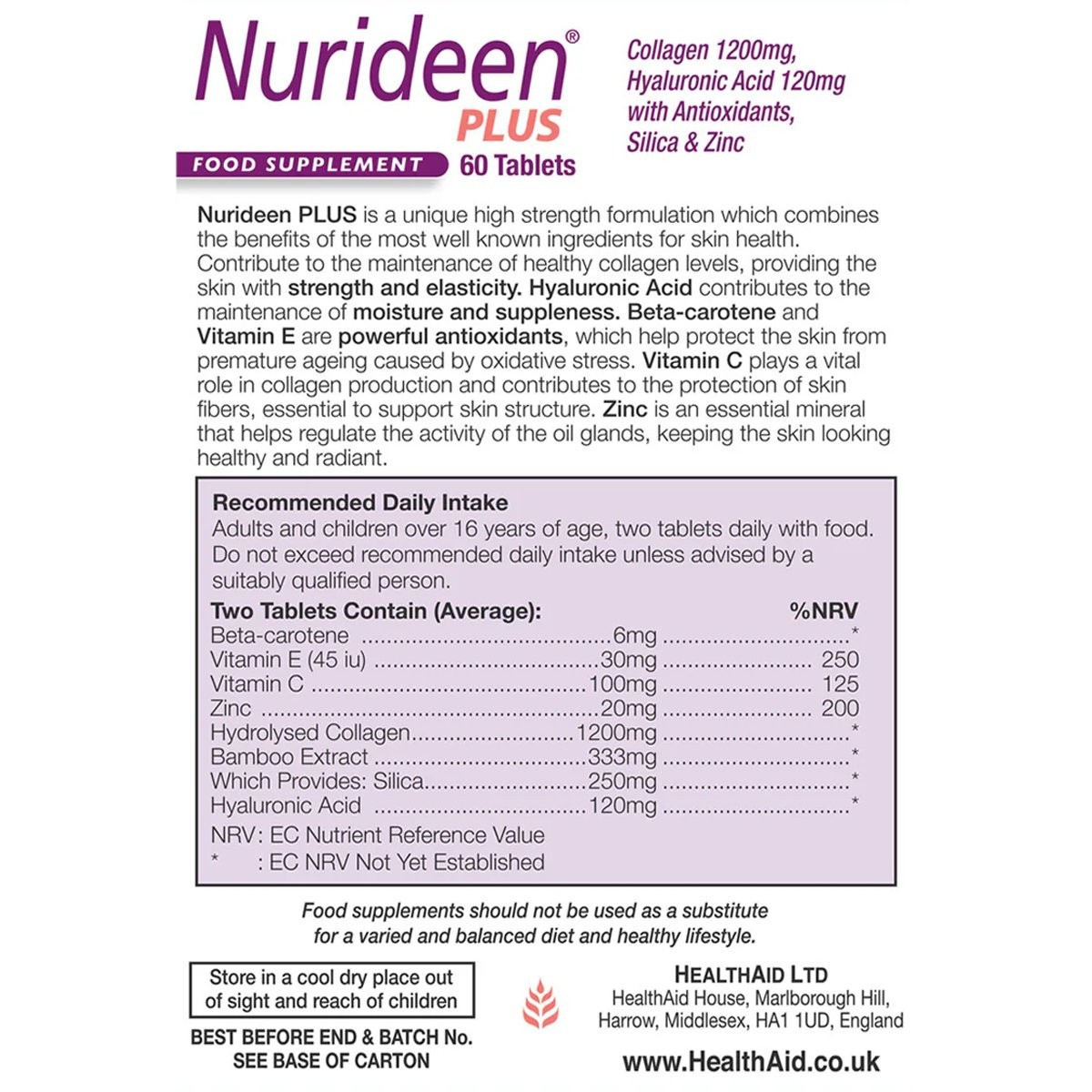 HEALTH AID - Nurideen Plus - 60tabs