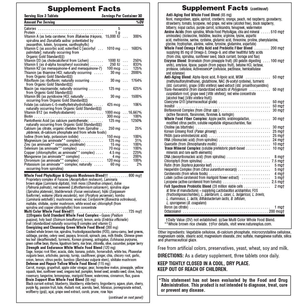 NATURES PLUS - SOURCE OF LIFE Gold - 90tabs