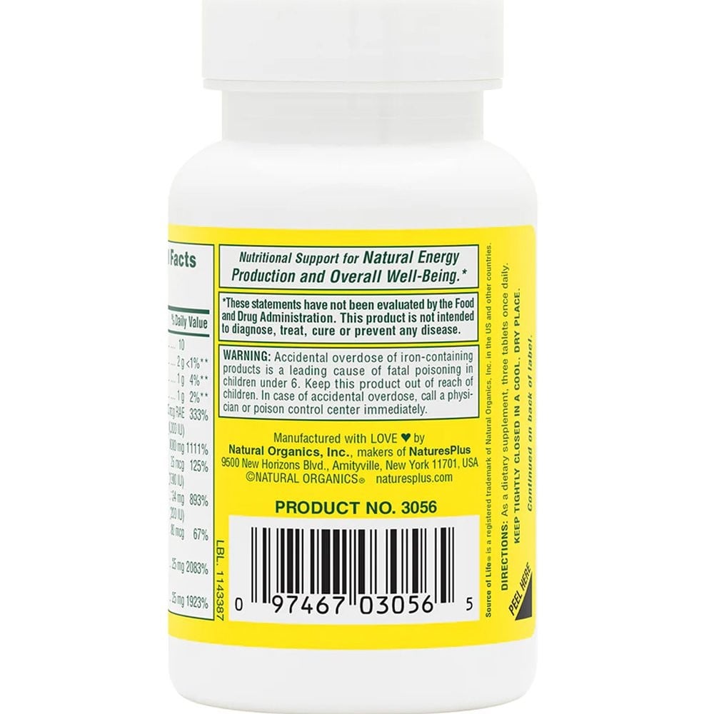 NATURES PLUS - SOURCE OF LIFE Multi Vitamin & Mineral - 30tabs