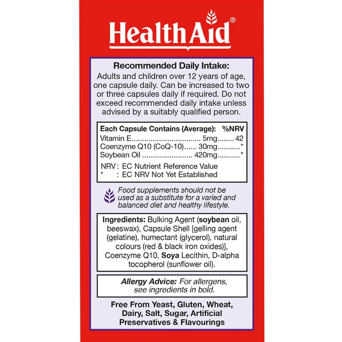 HEALTH AID - CONERGY Mega Strength CoQ-10 30mg - 30caps