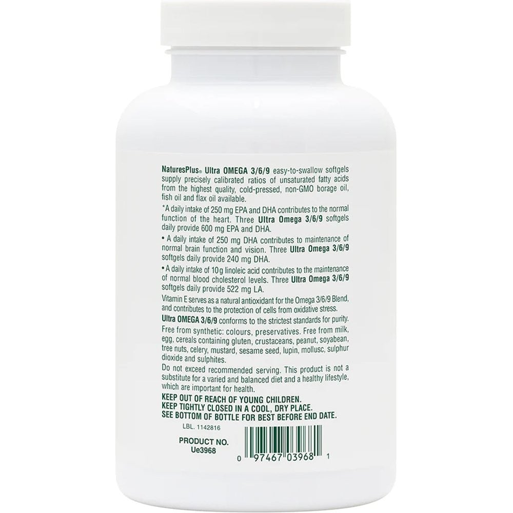 NATURES PLUS - ULTRA Omega 3/6/9 1200mg - 90softgels