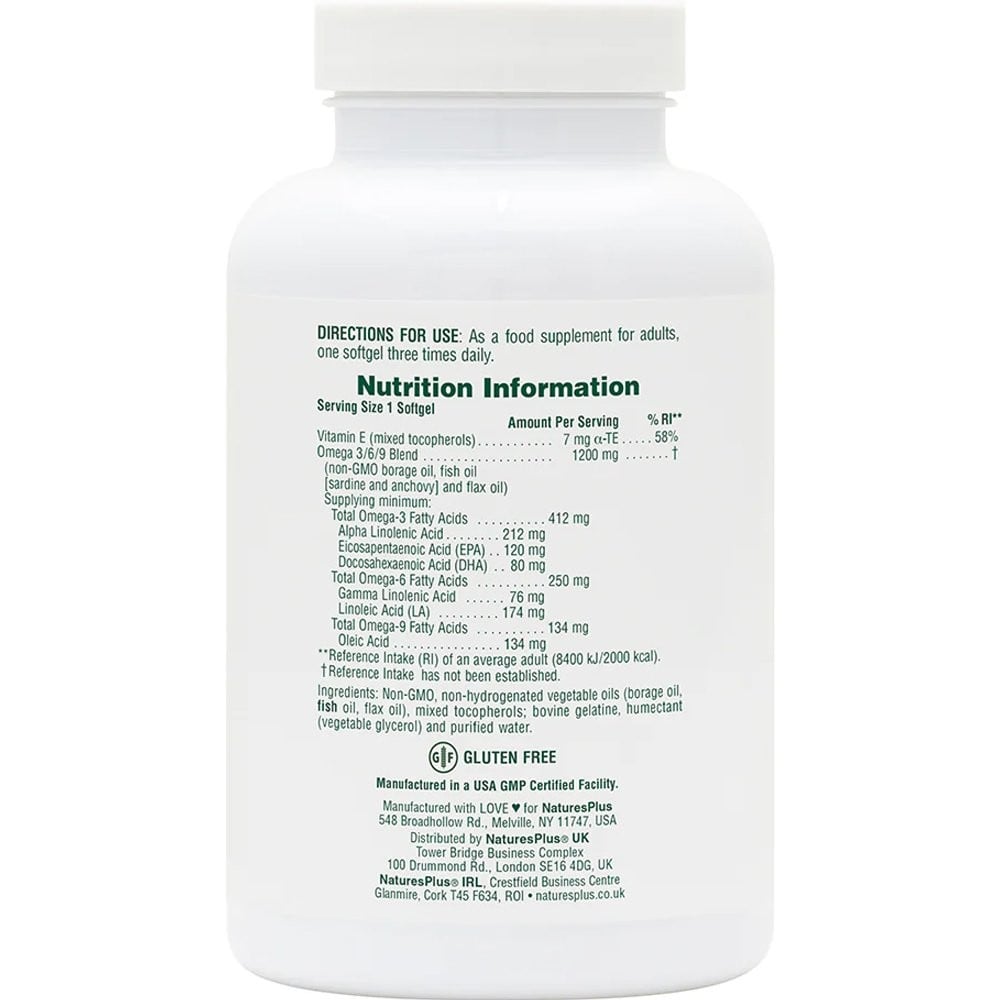 NATURES PLUS - ULTRA Omega 3/6/9 1200mg - 90softgels