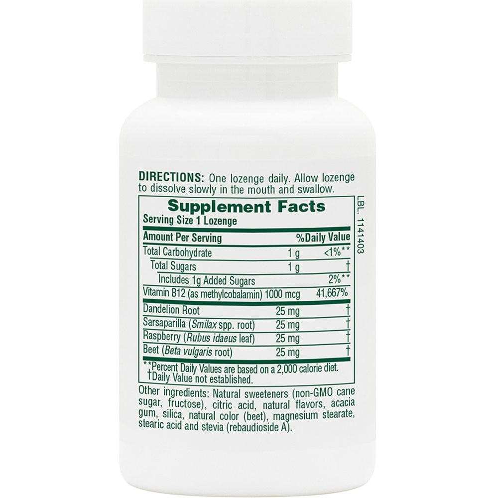 NATURE'S PLUS - B-12 Herbal Raspberry Lozenges 1000mcg - 30lozenges