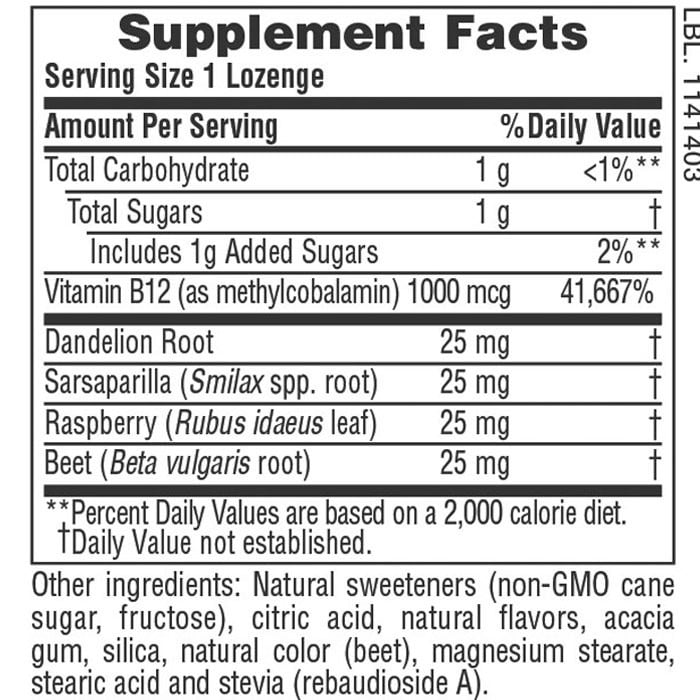 NATURE'S PLUS - B-12 Herbal Raspberry Lozenges 1000mcg - 30lozenges