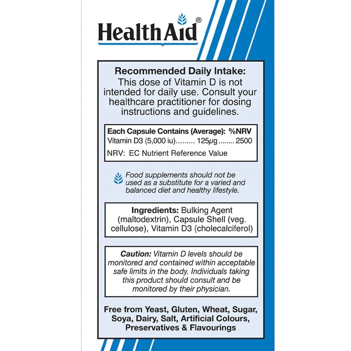 HEALTH AID - Vitamin D3 5000iu - 30caps