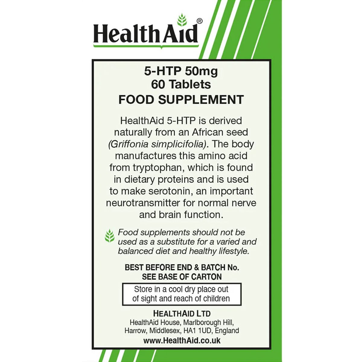 HEALTH AID - 5-HTP (HydroxyTryptoPhan) 50mg - 60tabs