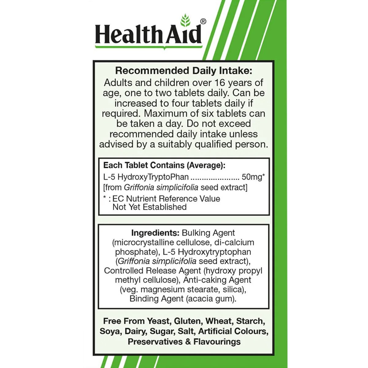 HEALTH AID - 5-HTP (HydroxyTryptoPhan) 50mg - 60tabs