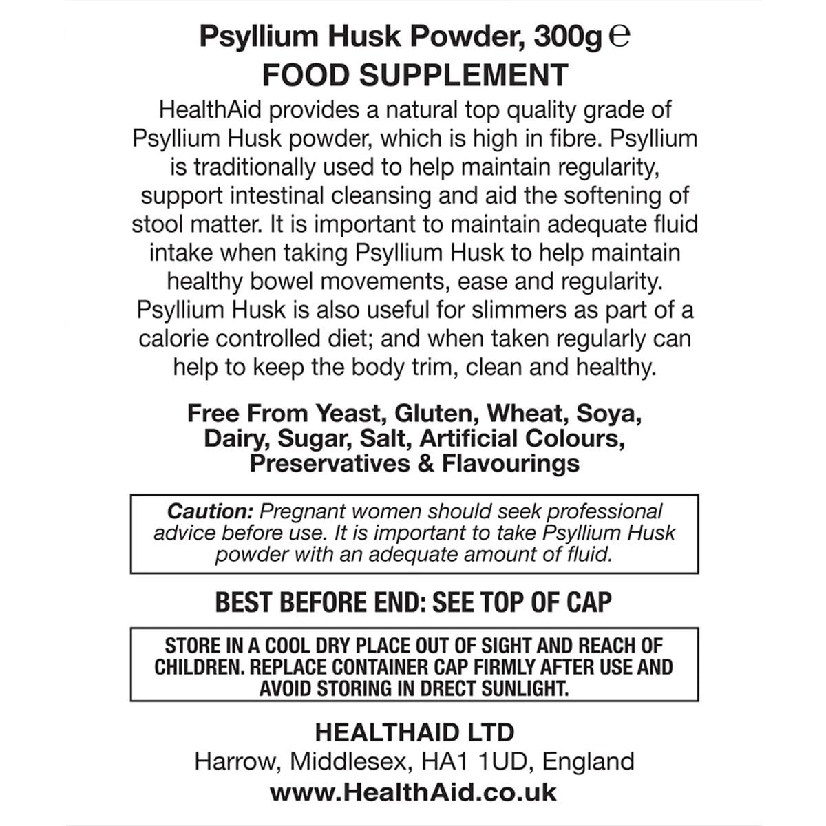 HEALTH AID - Psyllium Husk Powder - 300gr