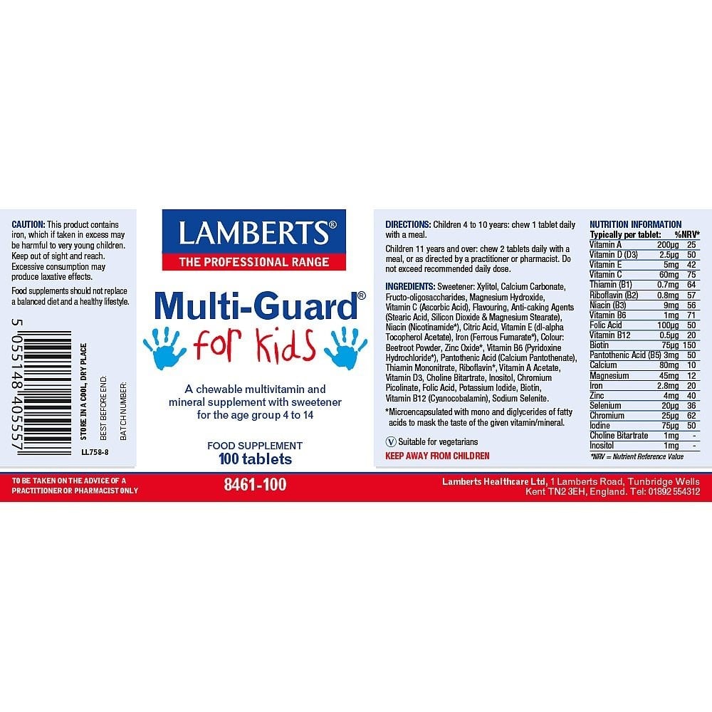 LAMBERTS - Multiguard for Kids - 100chew.tabs