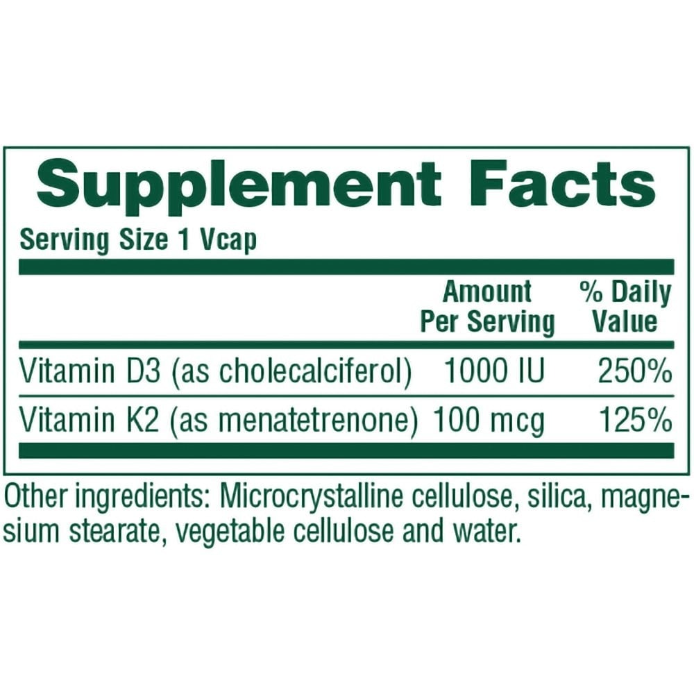 NATURE'S PLUS - VIT D3/ VIT K2 1000iu/100mcg - 90caps