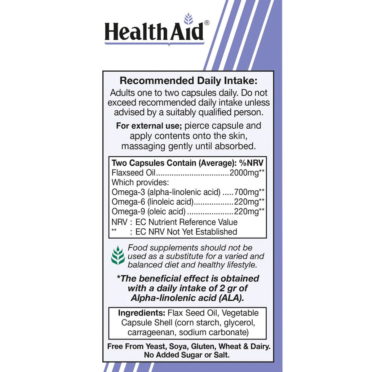 HEALT AID -VEGAN Omega 3-6-9 - 60 caps