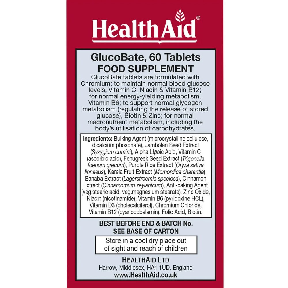 HEALTH AID - GlucoBate - 60 tabs