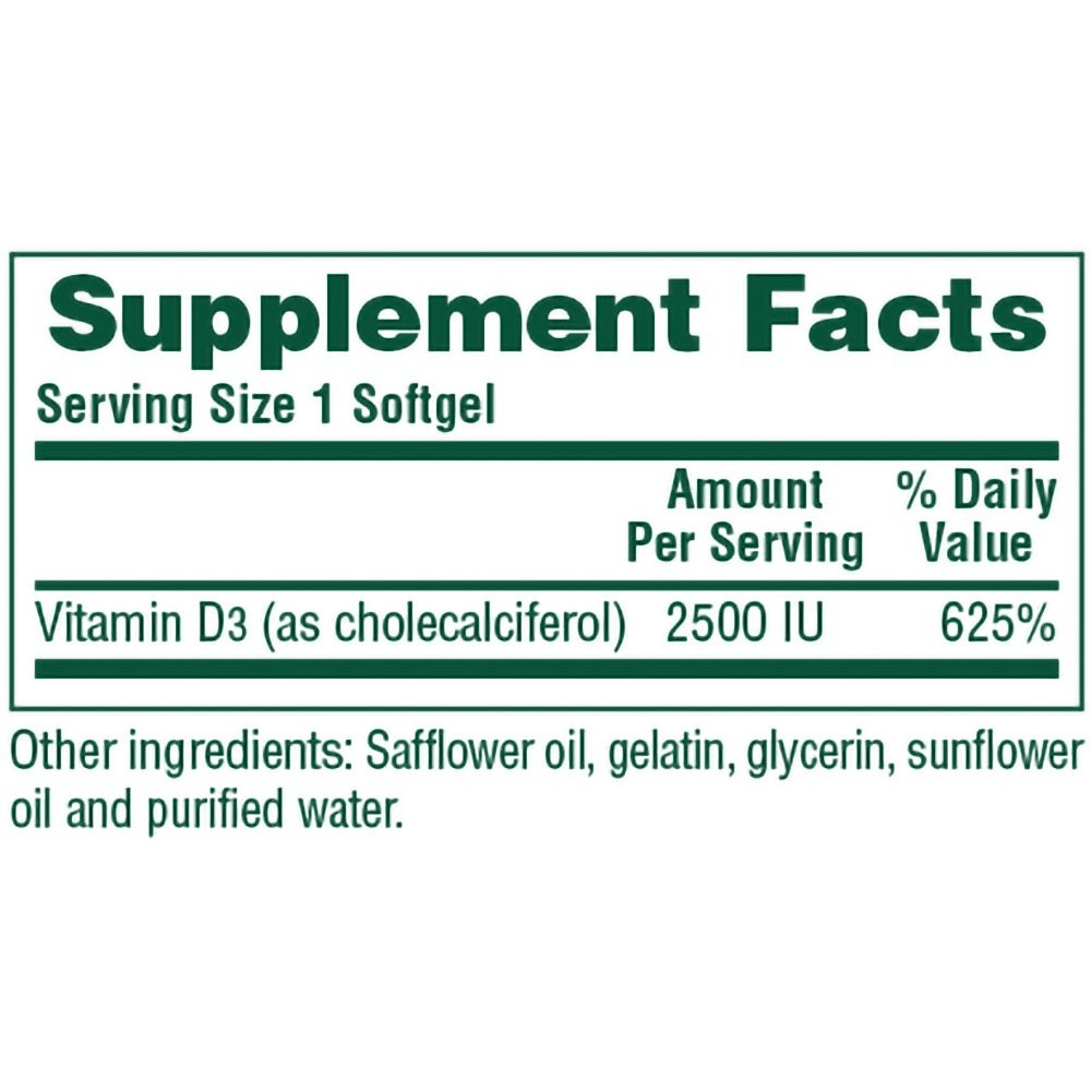 NATURES PLUS - Vitamin D3 2500 IU - 90 softgels