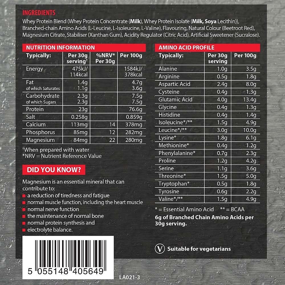 LAMBERTS - PERFORMANCE Whey Protein + Magnesium Strawberry Flavour - 1kgr